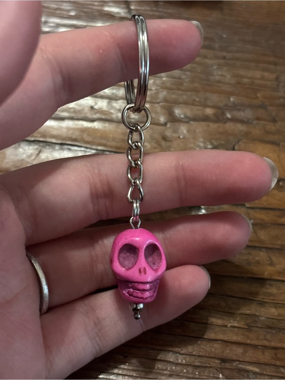 Pink Skull Keychain Pendant - Women's Accessory